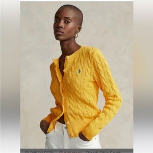 NWT POLO Ralph Lauren Cable Knit Cotton Cardigan (S)